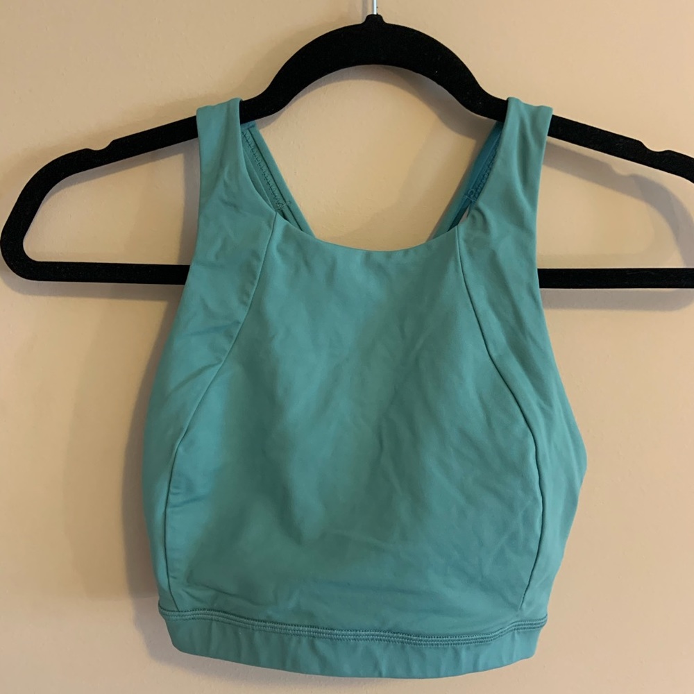 Lululemon High Neck Energy Bra, size 6, green